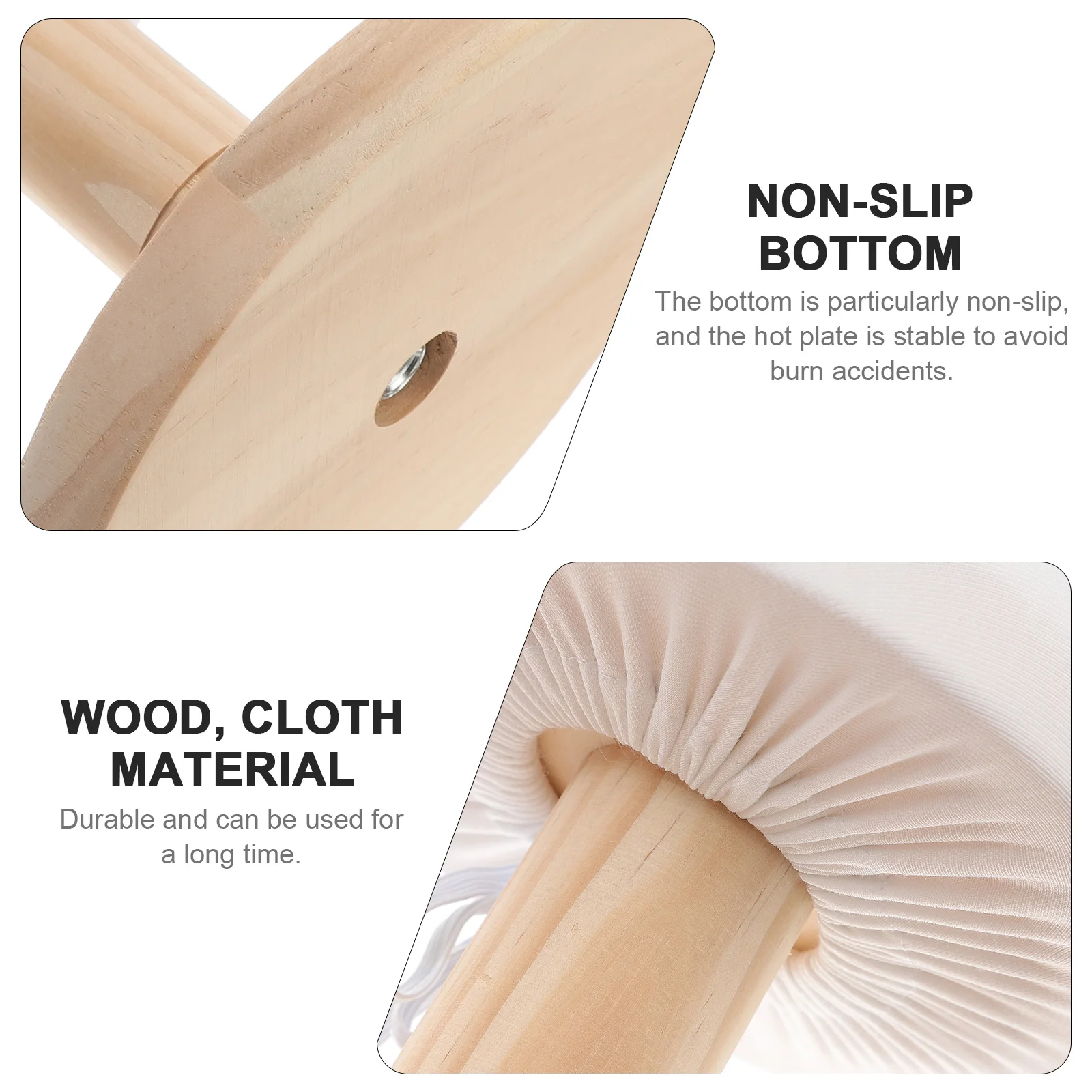 Compact Wooden Ironing Board Non Slip Bottom Clothes Pad Home Supplies Sleeve Board Sturdy Bracket Hot Plate Tools Table