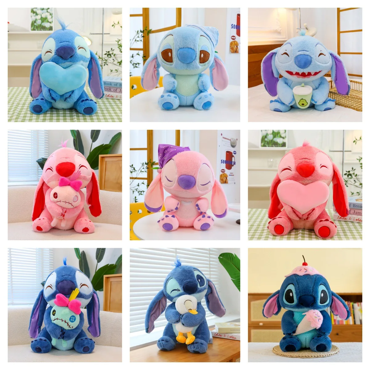 Disney Big Size Hold Duck Stitch Plush Toy Cute Stitch Holding Duck Dolls Rabbit Embrace Love Doll Pillow Xmas Gifts