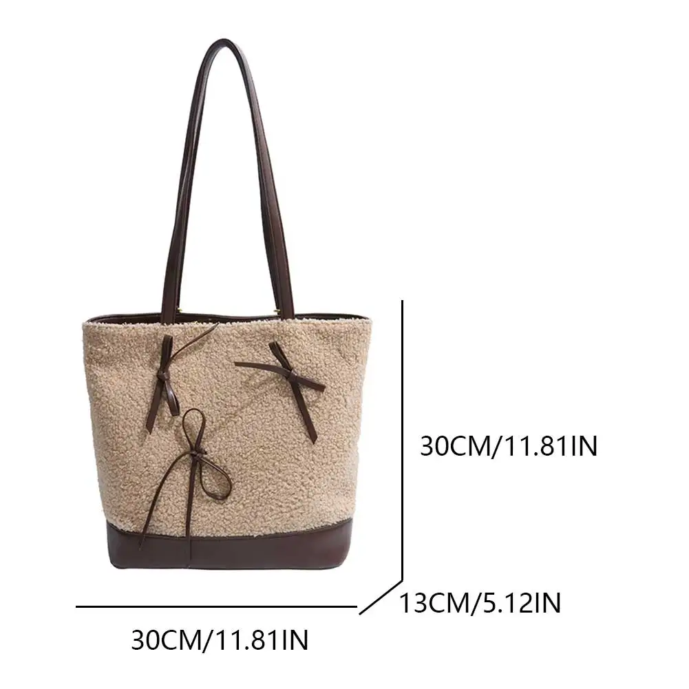 Fleece Shoulder Bag Furry Tote Bag for Women Faux Fur Handbag  Women's Backpack Fluffy Commute Shopping Bag Fuzzy Tote Bags