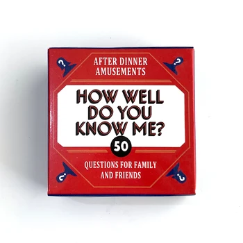 How well do you know me? - Game Board Game Card Entertainment Entertainment cards for family friends