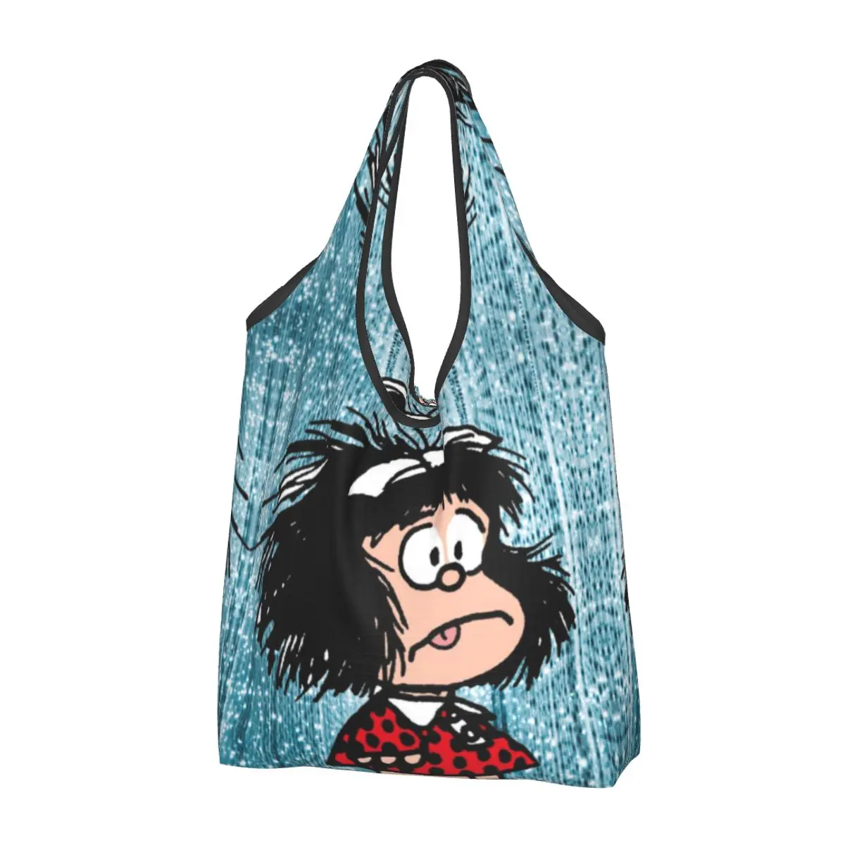 

Mafalda Мультяшные большие многоразовые сумки для покупок, стираемые, легкие, подарки, экологичные сумки, прочные