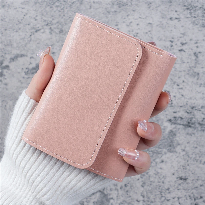 

New Cute Wallets for Women Small Hasp Girl Credit Card Holder for PU Leather Coin Purse Female Wallet Short Purses for Women