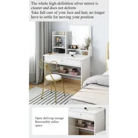 Table de maquillage chambre à coucher avec rangement miroir intégré petit appartement simple multifonctionnel e **** commode de célébrité Internet mique 6