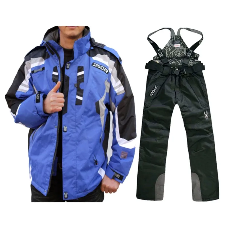 Ski Wear Men's Ski Suit Jacket Waterproof Cold-Proof Super Warm Men's Snow Suit