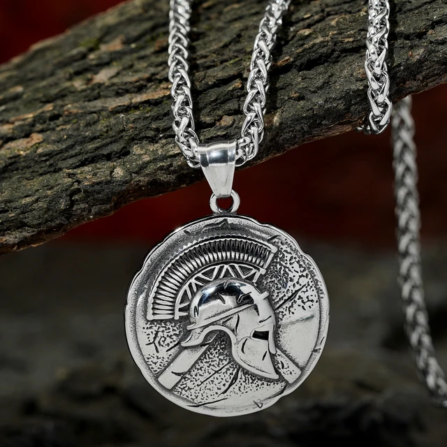 Spartan Shield Necklace Unisex Spartan Necklace Spartan 