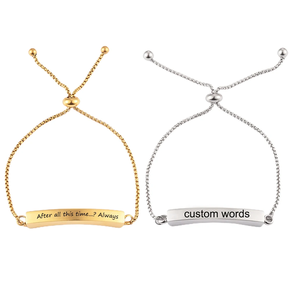 Custom Stainless Steel Bar Bracelet Adjustable for Ashes Memorial Keepsake Bangle Jewelry Bracelets Personalized gifts
