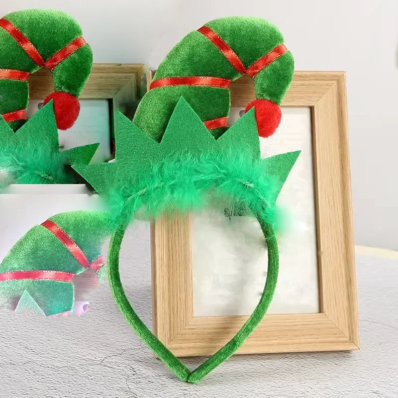 Blinking LED Christmas Headbands, Light Up Elf Hair Band for Christmas Decoration, Party and Festival