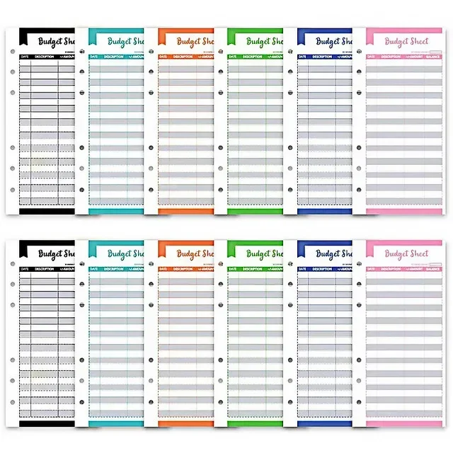 Deluxe PU Leather Budget Planner with Cash Envelope Organizer and Zippered Pockets