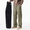 Winter Woolen Cargo Pants Thickened Men Casual Pants Solid Trousers Straight Leg Outdoors Streetwear Comfortable Fabric Unisex 1