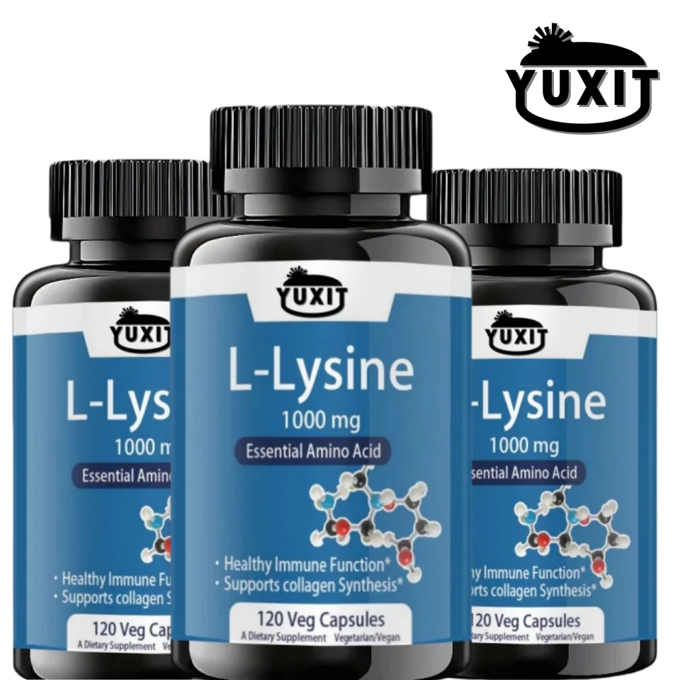 LLysine 1000mg 120 Tablets Enhances Absorption Assimilation Skin Lip Integrity Collagen Support