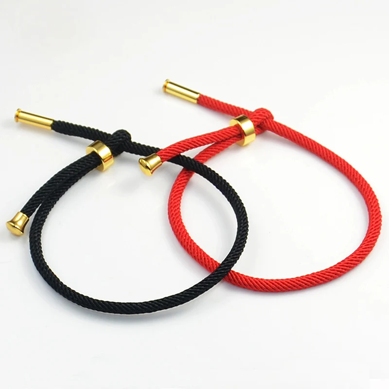 

2Pcs Red Thread Rope Couple Bracelet Gold Copper Transfer Bracelet Adjustable Bracelet Bangle for Men Women Jewelry Accessories