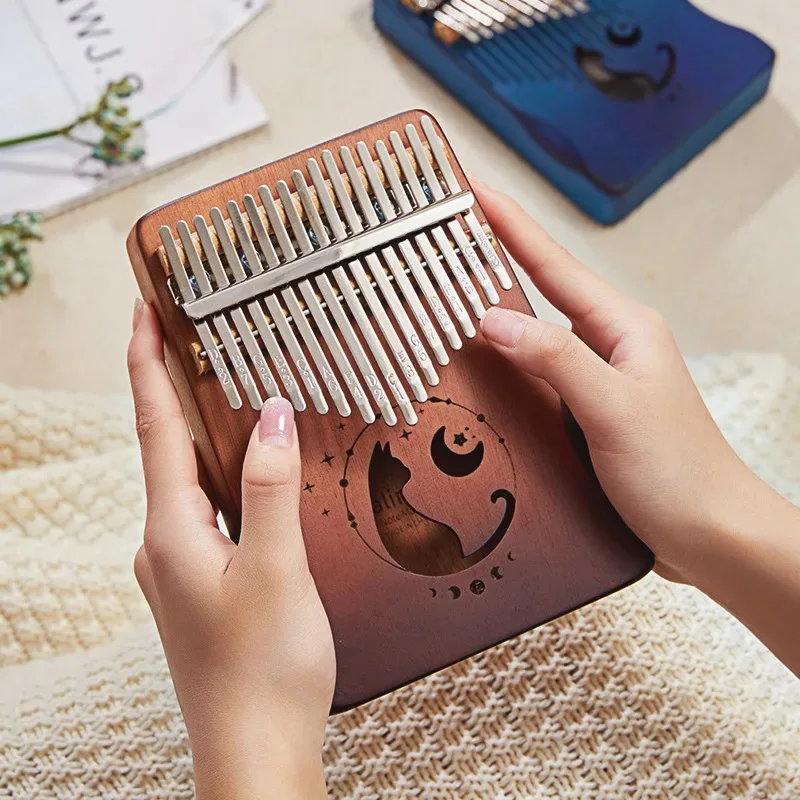 Piano de pulgar Kalimba de 17 y 21 teclas, teclado de chapa de madera maciza, instrumento Musical, Piano de dedo, regalo de Navidad para amantes de la música