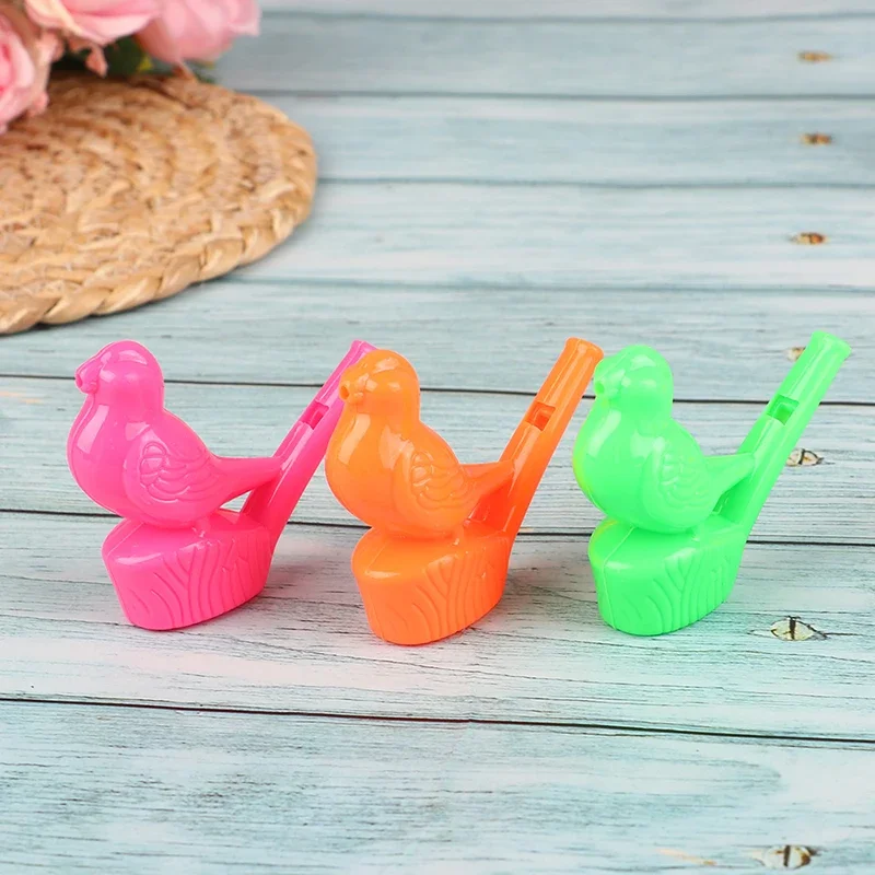 5Pcs Novelty Water Bird Whistle Colorful Plastic Party Whistles For Kids Musical Instrument Toy Noise Maker Toys