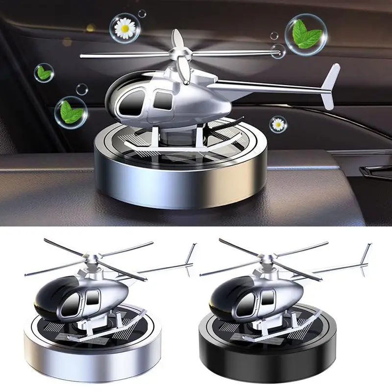 

Solar Car Air Freshener Helicopter Fragrance Auto Flavoring Supplies Powered By The Sun Propeller Rotating Perfume Diffuser