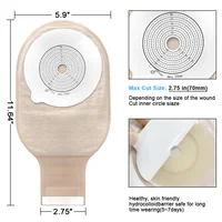 70mm 10pcs Bags One  Piece Ostomy Supplies Colostomy Bags Drainable Pouches with Hoop and Look Stoma Care 2