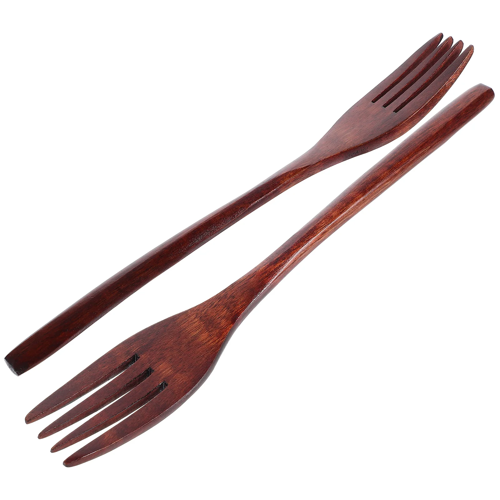 2Pcs Long Handle Wooden Fork Medium Dinnerware Cooking Wood Cookware fruit fork,expandable fork,silicone fork,silicone cooking fork