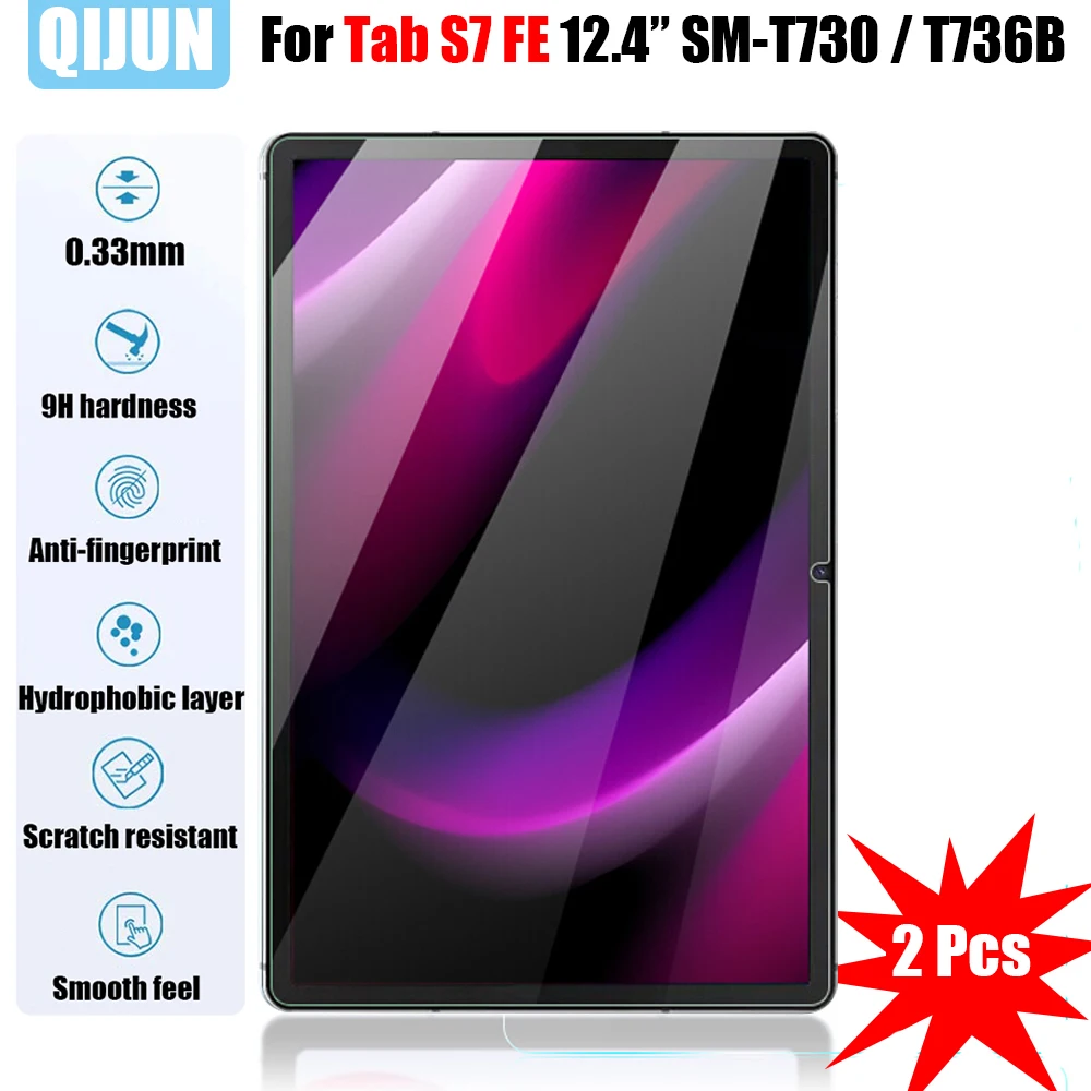 

Пленка из закаленного стекла для планшета Samsung Galaxy Tab S7 FE, 12,4 дюйма, 2021 дюйма, с защитой от царапин и отпечатков пальцев, 2 шт.