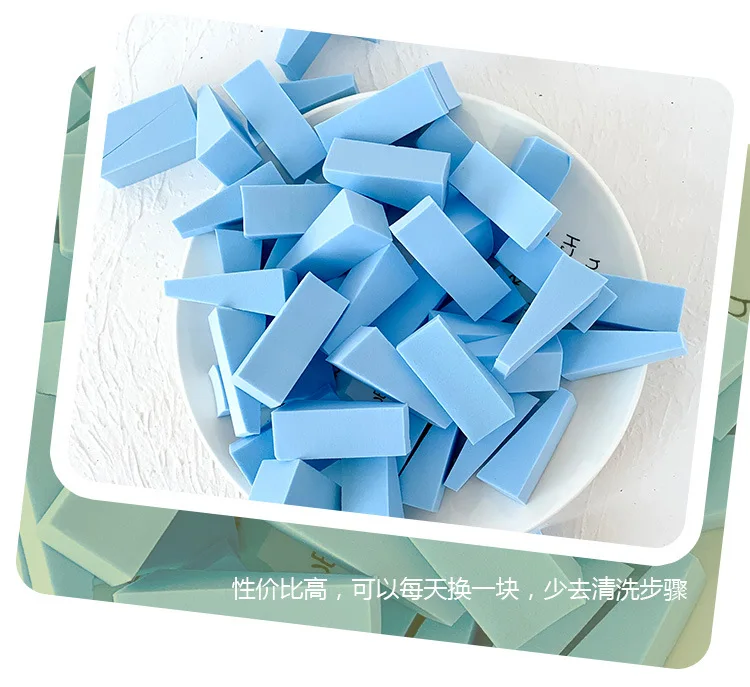 50 Pieces Makeup Sponge For Face Curve Blending, Latex Free, Small Wedge Shaped Smooth Apply Beauty Sponge Applicator 5