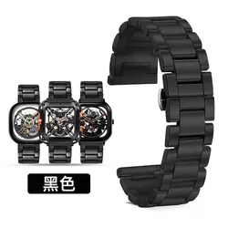 Premium Ceramic Watch Strap - Barrel Shaped White Quick Release 22mm Waterproof Bracelet - 22mm (A - black)