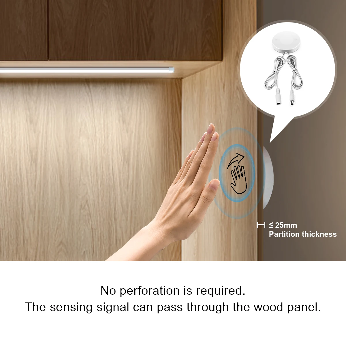 Motion Sensor Hand Scan Dimming LED Neon Light Strip - Waterproof 24V COB Tape for Room and Cabinet Decor