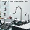 Multifunction Kitchen Sink Stainless Steel with Faucet Digital Display Large Single Bowl Cup Washer With Hot and Cold Water Tap 3