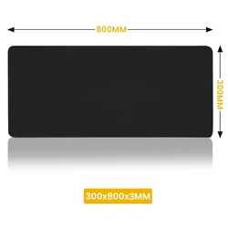 XXL Black Mouse Pad - Large Gaming Desk Accessory with Free Shipping (300X800X3mm)