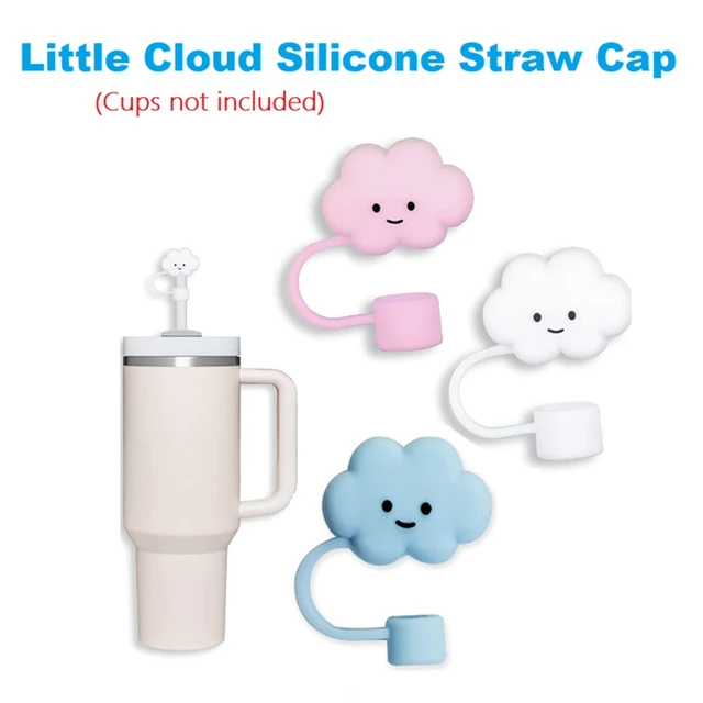 2pcs Straw Covers For Reusable Straws, Cute Straw Covers Cap Silicone Straw  Tips Lids Dust-proof Cloud Straw