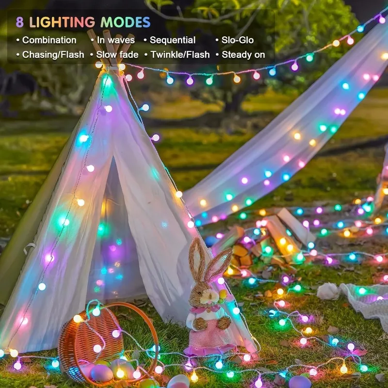 Multicolor LED Fairy String Lights with Remote & 8 Modes
