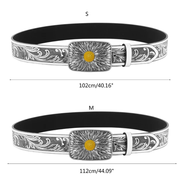  TONKBEEY Engraved Flower Buckle Belt Vintage Western Belt  Cowboy Belts For Men Western With Big Buckle Belt Jeans Belt : Clothing,  Shoes 