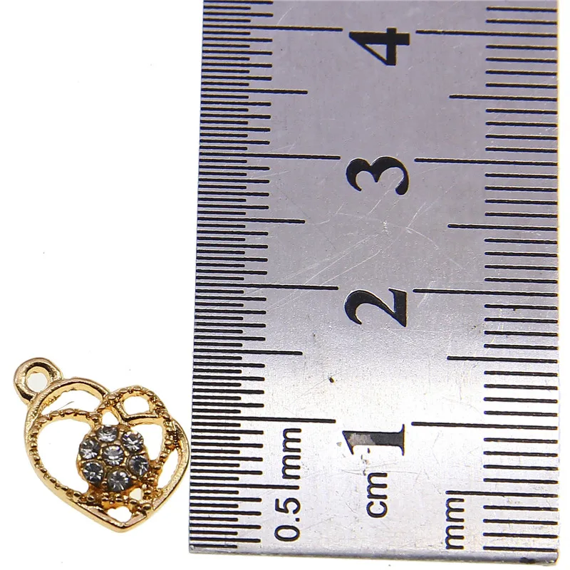 10 Stück 13*9mm Metall Zinklegierung MINI eingelegte Strasssteine Pentagramm Stern Charms für Schmuckherstellung Schmuckzubehör – Detail 27