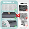 MEETWARM 3 Pieces Outdoor Wicker Swivel Rocker Patio Set, Rocking Chairs Rattan Patio Furniture Sets with Thickened Cushion and 2