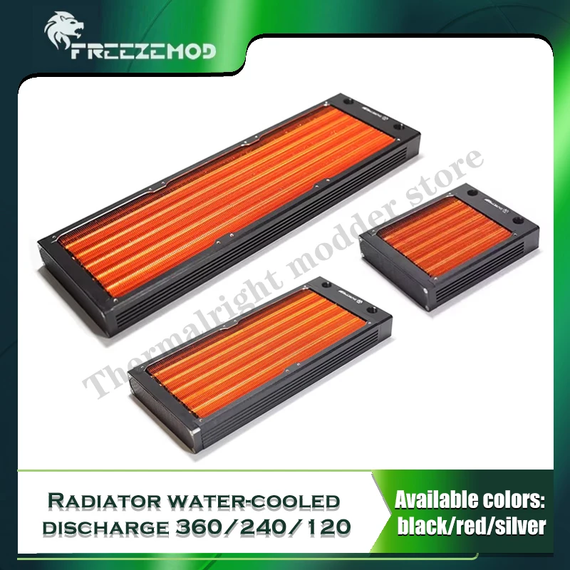 

PC Water Cooling Full Copper Radiator 120 240 360mm Red Fin Water-Board Cold Row For CPU GPU RAM Heatsink Exchanger Fan Cooler