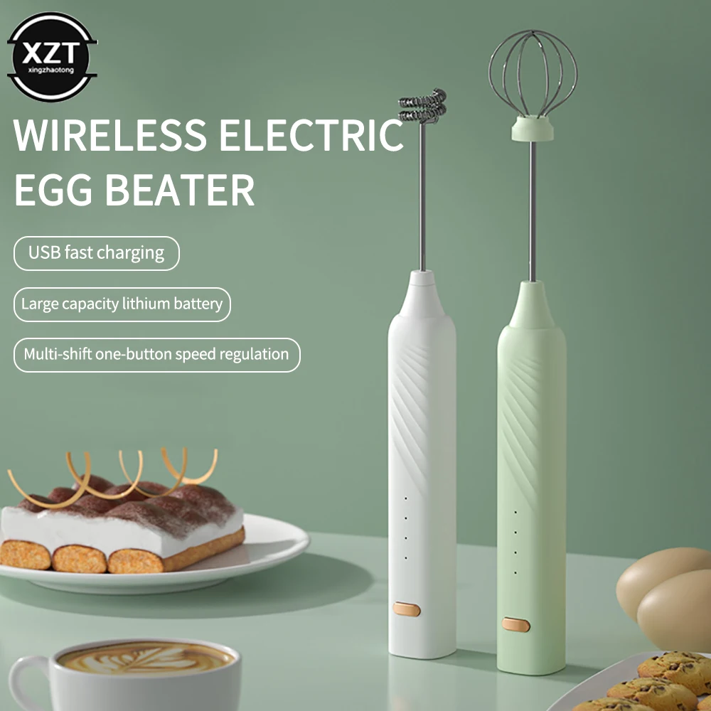 1 PCS Electric Milk Frother Portable Egg Beater USB Rechargeable Handheld Coffee Blender Milk Shaker Mixer Foamer Food Blender milk frother egg beater electric blender