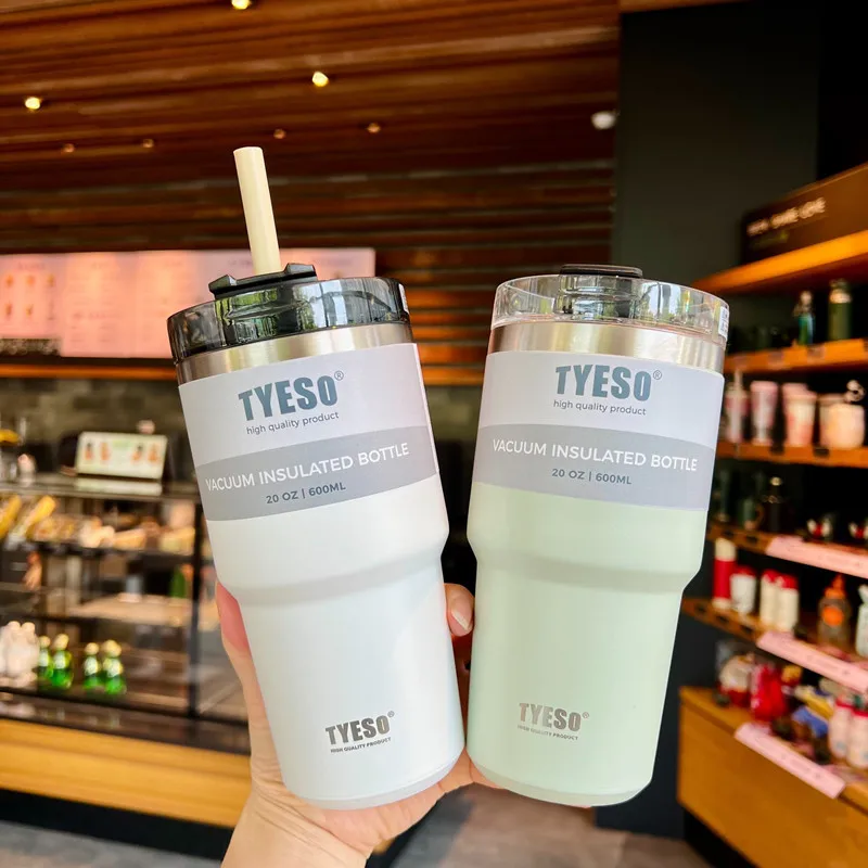 Creative Fashion 304 Stainless Steel Thermo Cup 600 & 890ml Coffee Mug Travel Water CupsStraw Car Water Bottle