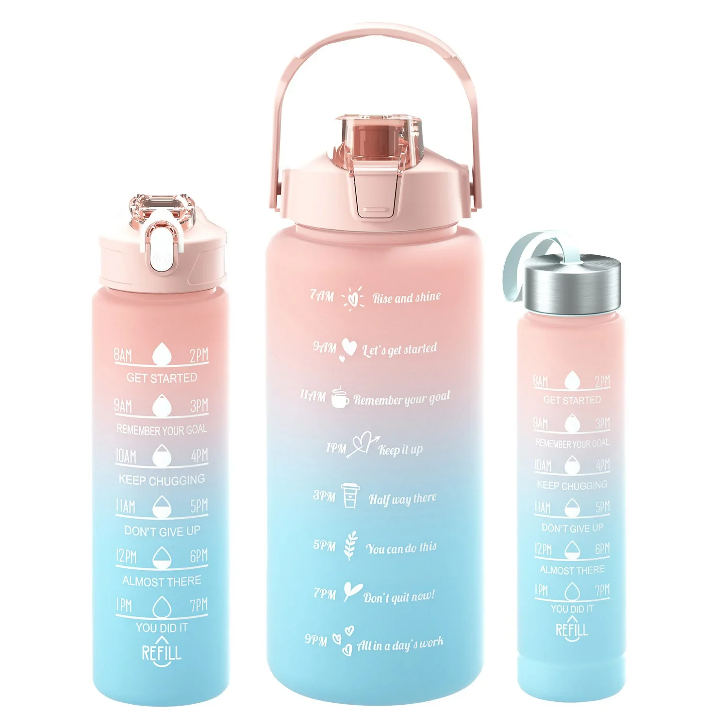 3pcs/Set Sports Large Capacity Water Bottle School Girl Children