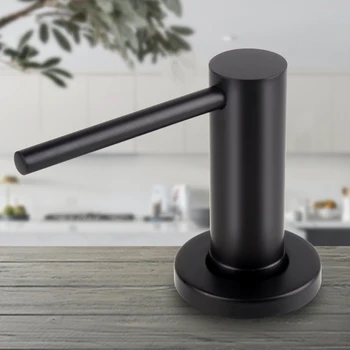 เครื่องจ่ายสบู่เหลวสแตนเลส304แข็งสำหรับอ่างล้างจานในครัวพร้อมขวดขนาด17ออนซ์และชุดหลอดขยาย47นิ้ว 7