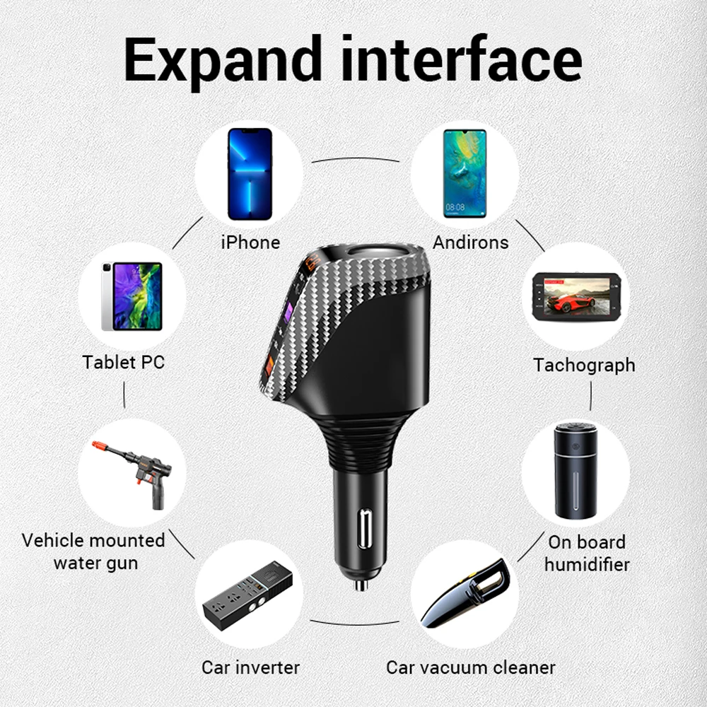 4  1 100W ڵ  QC4.0 PD   ڵ ð  Ȯ 12V 24V USB    14 ȭ, iPhone 14 Huawei