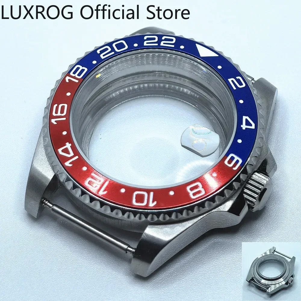 Stainless Steel 40MM Black Blue Ceramic Insert Watch Case