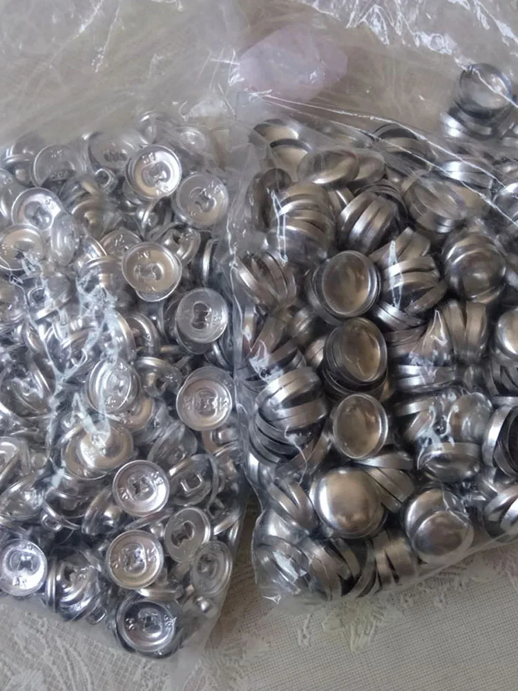 500pcs 16L 0.9cm 18L 20L 24L 30L 32L 36L 40L DIY handmade Fabric Button Bread Shape Round Fabric Covered Cloth Button Metal Back 6