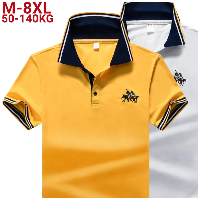 Plus Size 8xl 7xl 6xl Summer Polo Shirts Men Classic Embroidery Men's Polos Lapel Breathable Tee Shirt Male Camisa Masculina