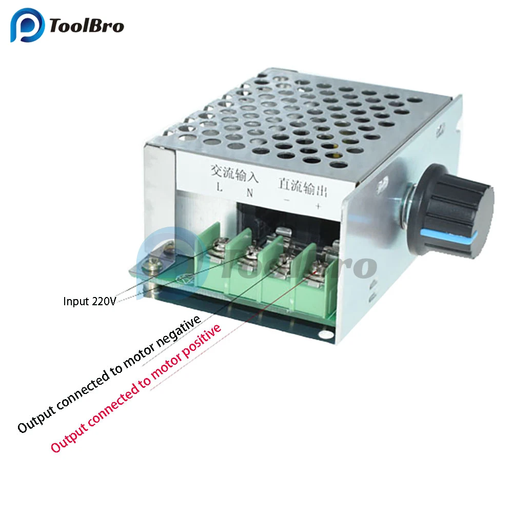 Description Picture 4 of itemInput AC 220V Output DC 10-210V PWM Controller Voltage Regulator DC Motor Speed Regulator Governor with Potentiometer Switch