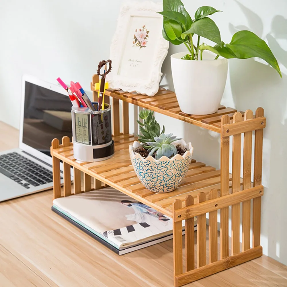 2 Tier Decorative Tabletop Wood Plant Stand Display Shelf: 3 - 5 Days Free Delivery Only UK