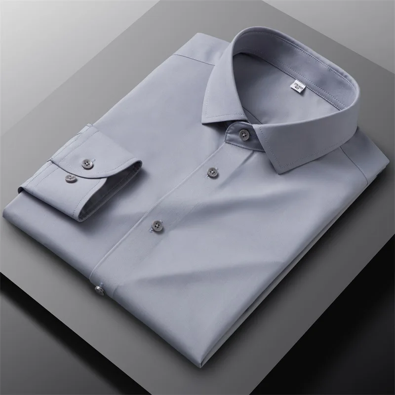 Men's Youth Shirt Long Sleeve Tooling Style Men's Business Leisure Fashion Breathable Men's Anti-wrinkle Non-iron  Shirts 2023