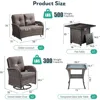 5 Piece Patio Furniture Set with Fire Pit Table - Glider Loveseat, Tempered Glass Side Table, Wicker Patio Sofa Set 2
