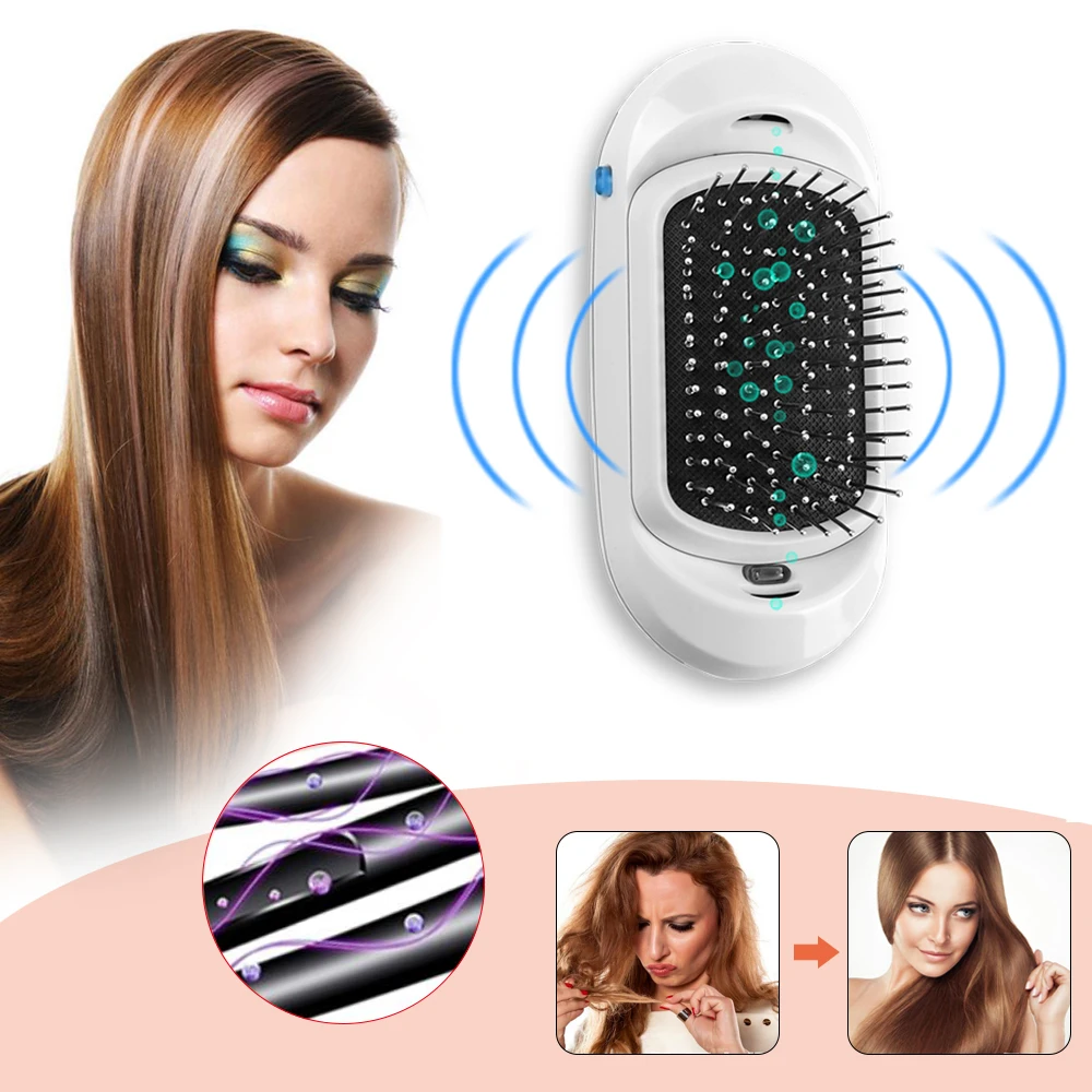 2.0 Ionic Hair Brush Portable Electric Vibrating Scalp Massage Comb