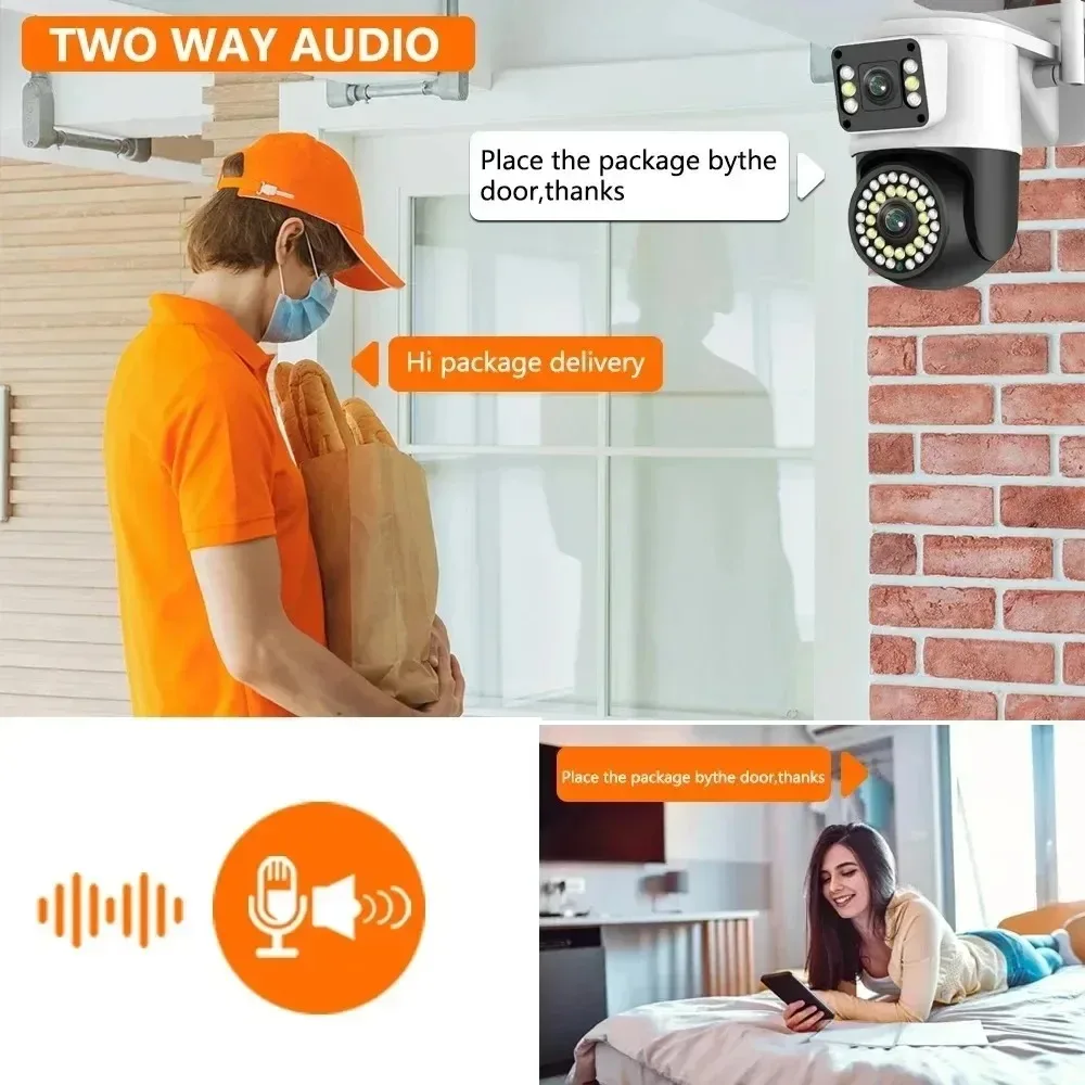 4K 8MP WiFi Surveillance Camera 10X Digital Zoom PTZ IP Camera ONVIF Dual Lens Human Detect Night vision Outdoor Security Yoosee 3