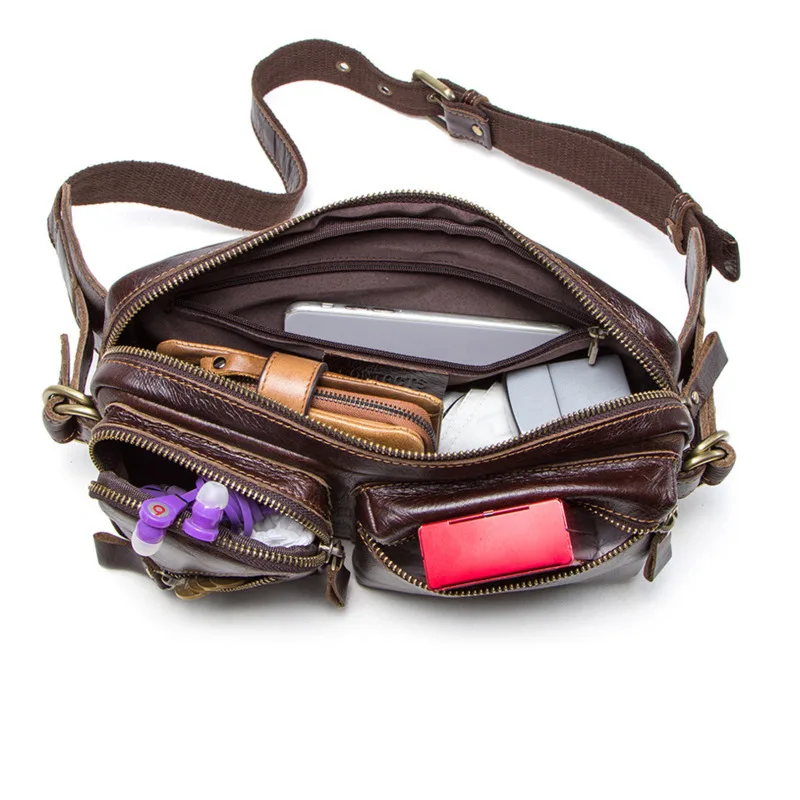 New leather multi function men's waist bag One Shoulder Messenger bag mens luxury designer Fashion Chest pack High-quality