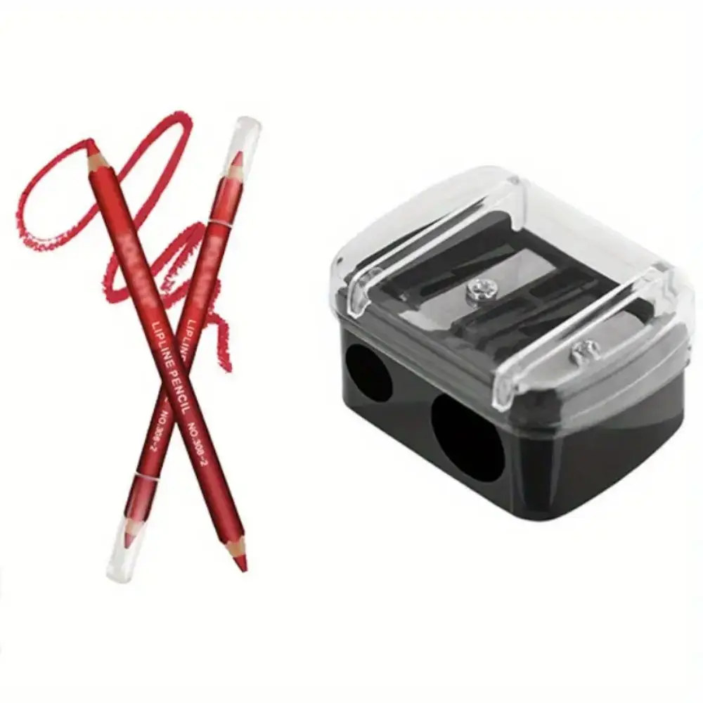 Pencil Sharpener 1pc Mini Portable Multi-function Double Hole Suitable for Eyeliner Pencil Eyebrow Pencil and Cosmetic