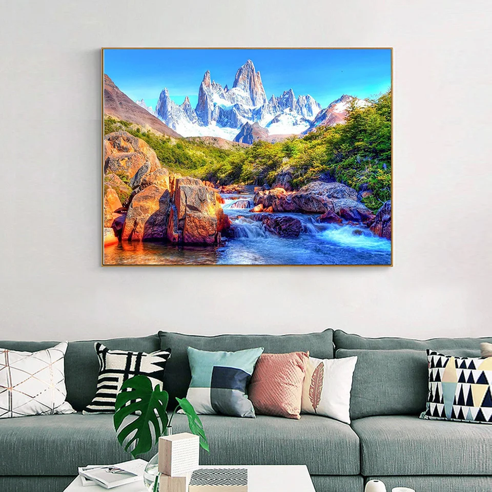Diamond painting EverShine Mountain Diamond Painting Picture Rhinestone Full Square Lake Cross Stitch Nature Embroidery Landscape Mosaic Wall Art
