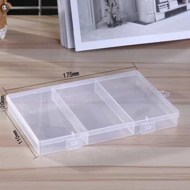 3 Grids Transparent Plastic Storage Box Container Case Display